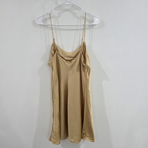 Vintage Victorias Secret Silk Slip Dress Large Gold Floral Embroidered Coquette - Picture 4 of 8